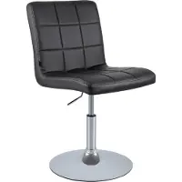CLP Ricky Eetkamerstoel - Draaibaar & in Hoogte Verstelbaar - Chroom Onderstel - Modern Design - Kunstleer/zwart