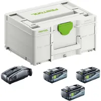 Festool SYS 18V 3x8,0/SCA16 Energieset 3x accu 18 V 8,0 Ah ( 3x 577323 ) + lader ( 576953 ) + Systainer