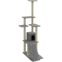 Syfax Kattenmeubel met sisal krabpalen 155 cm lichtgrijs