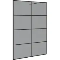 Syfax Inloop Douche Wand Zwart 140 x 195 cm gehard glas
