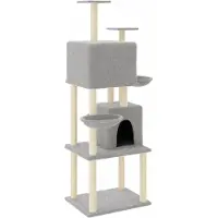 Syfax Kattenmeubel met sisal krabpalen 180 cm lichtgrijs