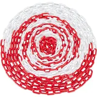 Relaxdays afzetketting - 10 m - kunststof - parkeerplaats - veiligheidsketting - rood-wit