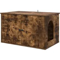 Syfax Kattenhuis Gerookt eiken 85 x 55 x 50 cm Bewerkt hout