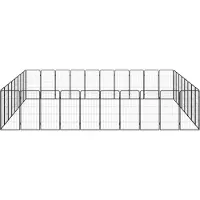 vidaXL Hondenkennel 36 panelen 50 x 100 cm gepoedercoat staal zwart