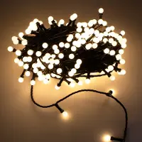 Spetebo Lichtslingering met 200 warmwitte LED-bolletjes - 20 meter / Geschikt voor binnen en buiten / Timerfunctie / Dimbaar - inclusief adapter