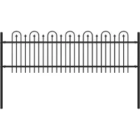 vidaXL Spike Boog Hek DRONTEN 200 x 110 cm Gepoedercoat staal Zwart