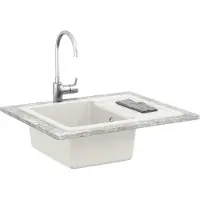vidaXL - Wasbak - Wit - 620 - x - 500 - mm - 80% - Kwarts - en - 20% - Hars