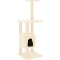 Syfax Kattenkrabpaal met sisal krabpalen 104 cm crèmekleurig