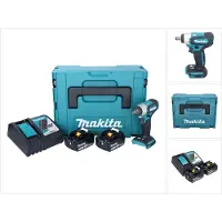 Makita DTW 181 RTJ accu slagmoersleutel 18 V 210 Nm 1/2" borstelloos + 2x oplaadbare accu 5.0 Ah + lader + Makpac