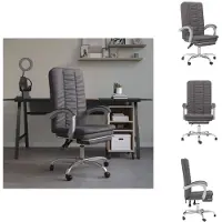 vidaXL bureaustoel met ligfunctie, grijs, kunstleer - Bureaustoelen