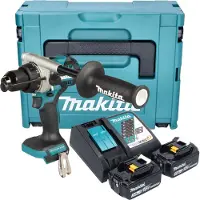 Makita DHP 492 RFJ accu-klopboormachine 18 V 141 Nm borstelloos + 2x accu 3,0 Ah + oplader + Makpac