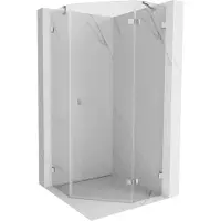 Mexen Lunar vijfhoekige douchecabine scharnierende deur rechts 80 x 80 cm, transparant, chroom - 831-080P-080L-01-00-P