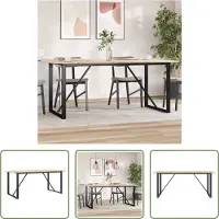 The Living Store De Living Store eettafel met O-poten, afmetingen 180x90x75 cm, gemaakt van massief grenenhout en gietijzer