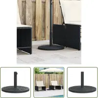 The Living Store Parasolbasis - Parasolvoet - Parasolvoet voor stok van Ø38 / 48 mm 12 kg rond - Parasolstandaard - Tuinset - Outdoor Decoratie