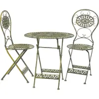 Moritz KB-71-AG + KB-72-AG tafel + 2 stoelen, oudgroen
