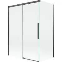 Mexen Rox douchewand tweeledige schuifdeur 120 + 70 x 150 , transparant, geborsteld grijs - 8C9-120-070-66-00
