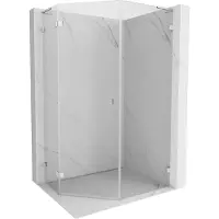 Mexen Lunar L vijfhoekige douchecabine scharnierend links 90 x 100 , transparant, chroom - 831L-090L-100P-01-00-L
