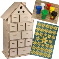 Rayher Hobby Materialen Adventskalender, zelf te bouwen, afmetingen 25,5 x 17,5 cm