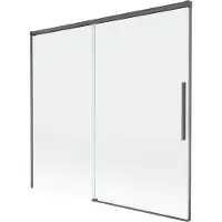 Mexen Rox badscherm voor badkuip 2-delig schuifbaar 170 x 150 , transparant, geborsteld gun grijs - 8C9-170-001-66-00