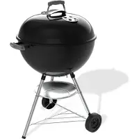 Weber Bar-B Kettle - Ø 57 cm Grillrooster - Houtskoolbarbecue - Zwart - Asopvangschaal - 2 Duurzame weersbestendige wielen - Dekselthermometer - 2 Gereedschapshaken - Kras- en roestbestendig