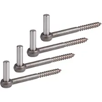 Alberts 846268 plaatduim om in te schroeven | J-haak met gesneden schroefdraad | rvs | doornmaat Ø13 mm | lengte 155 mm | Set van 4