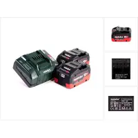 Metabo Gereedschap batterijen + laders, Accu-basisset 18V met 2x oplaadbare accu LiHD 8.0Ah ( 625369000 ) + lader ASC 145 ( 627378000 ) (18 V)