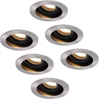 HOFTRONIC™ Set van 6 stuks Dimbare LED inbouwspot Mesa 5 Watt 2700K warm wit Kantelbaar
