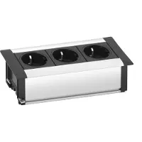 Evoline 159610000900 Stekkerdoos 3-voudig Aluminium, Zwart Randaarde stekker 1 stuk(s)