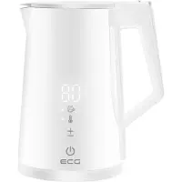 Ecg RK 1893 Digitouch White - Dubbelwandige waterkoker met temperatuurregeling 1,7 l - 2200 W - Wit