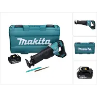 Makita Sabelzaag, DJR 187 T1K Accu Reciprozaag 18 V Brushless + 1x Accu 5,0 Ah + Koffer - zonder lader