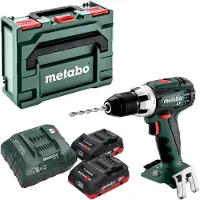 Metabo Boormachine + slagboor, Akku-Bohrschrauber BS 18 LT (602102800); Kunststoffkoffer; 18V 2x LiHD + ASC 30-36 V (Oplaadbare batterij)