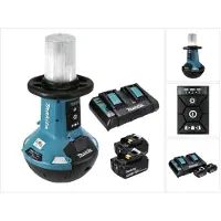 Makita DML 810 PT Akku LED Flächenlicht 18 / 36 V ( 2 x 18 V ) 5500 lm IP54 + 2x Akku 5,0 Ah + Doppe