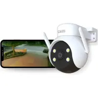 Calex Beveiligingscamera voor Buiten - 2K - Pan Tilt - Slimme Bewakingscamera met Nachtzicht - Bewegingsdetectie & 2‑weg Audio - Wit