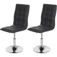 MCW Set van 2 eetkamerstoelen -C41, keukenstoel, in hoogte verstelbaar draaibaar, kunstleer MVG-gecertificeerd ~ grijs