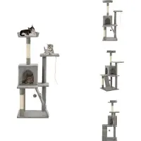 vidaXL Kattenboom met sisal krabpalen, 120 cm, grijs - Krabpalen