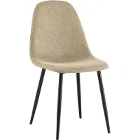 CLP Esskamerstoel Napier, bekleed met rugleuning, kleur taupe. Materiaal: stof