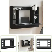 The Living Store De Living Store wandbureau, zwart, 105x48x75 cm, gemaakt van houtvezel
