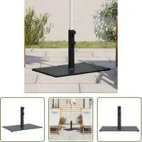 The Living Store Parasolbasis - Parasolvoet - Parasolvoet voor stokken van Ø32/38/48 mm 15 kg rechthoekig - Parasolstandaard - Tuinset - Tuinmeubilair