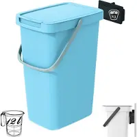 Prosperplast Keden - Compact Q - Afvalbak 12L - prullenbak - lichtblauw
