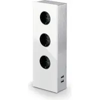 Wipo MIRA Glas-USB stopcontactelement WIT - Schuko stekkerdoos met 3 stopcontacten en 2 USB-oplaadpoorten / Stopcontacten / USB-poorten