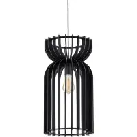 Nowodvorski Lighting Houten hanglamp Kymi Ø 26cm - zwart