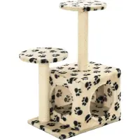 Syfax Kattenkrabpaal met sisal krabpalen 60 cm pootafdrukken beige