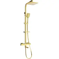 Mexen CQ62 bad-douche set met regendouche en thermostatische kraan, goud - 779106295-50
