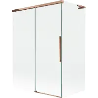 Mexen Rox L badwand 2-delig schuifbaar 120 + 70 x 150 , transparant, roze goud - 8C9L-120-070-60-00