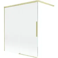Mexen Rox tweevleugelige, schuifbare badwand 140 x 150 , transparant, geborsteld goud - 8C9-140-003-55-00