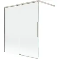 Mexen Rox tweedelige schuifbare badwand 140 x 150 , transparant, geborsteld nikkel - 8C9-140-003-97-00