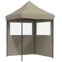 vidaXL Partytent 200 x 200 x 306 cm Taupe Oxford Stof