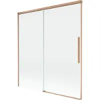 Mexen Rox 2-delige verschuifbare badwand 150 x 150 , transparant, geborsteld koper - 8C9-150-001-65-00