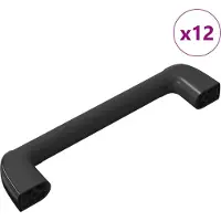 vidaXL Handvat Effen 12 st Zwart 380 x 34 x 85 mm Aluminium en PP