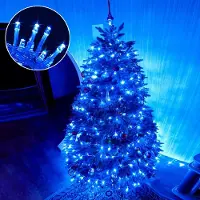 Lapamax LED-lichtketting, 30 meter, 300 LED's, blauw. Kerstverlichting voor de kerstboom. 8 verschillende lichtmodi. Kerstdecoratie voor kerstboom, kamer, feest, tuin